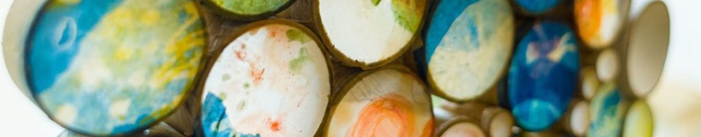 installation detail - beeswax, cyanotypes, cardboard tubes